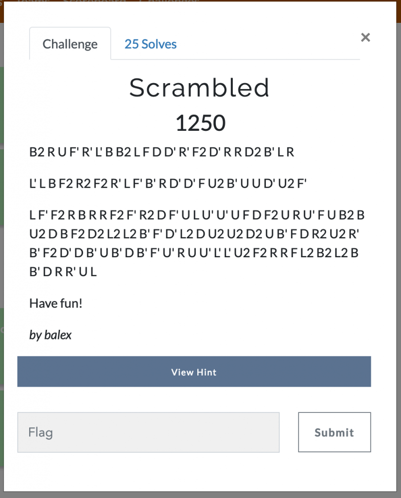 Scrambled challenge description